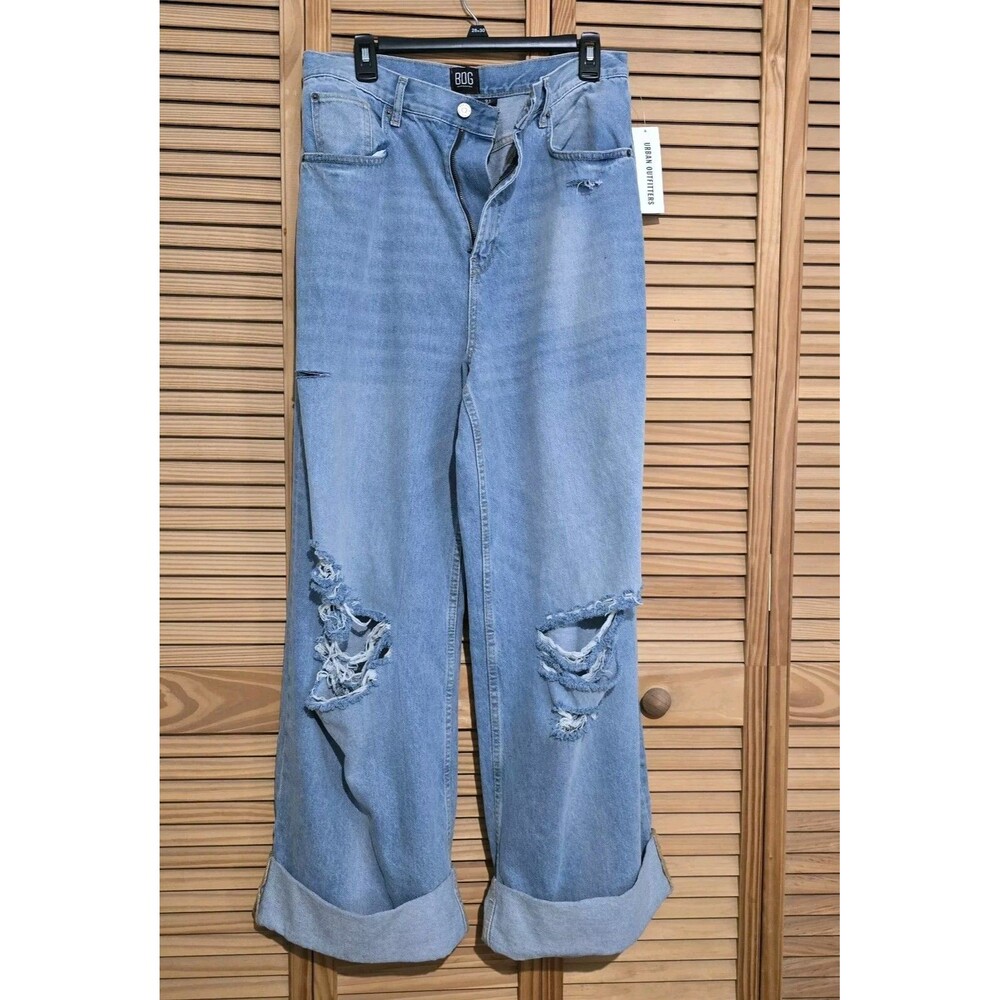 BDG Urban Outfitters Skater Baggy Wide Leg Distressed Denim Size 31 Nwt   C-41